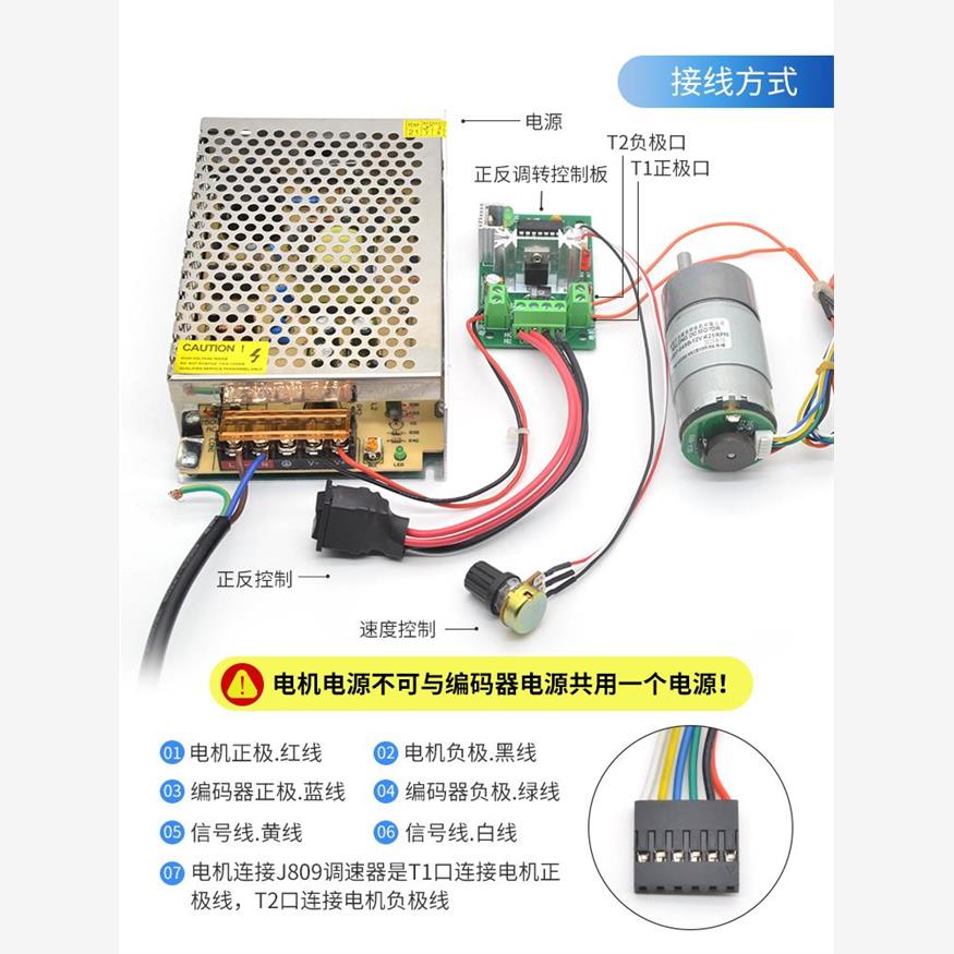 ASLONG JGB37-545B带编码器直流减速电机正反转偏心轴微型马达12V