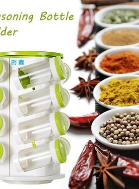 16pcs调味瓶调料罐胡椒瓶家用厨房调料架16件套旋转树形SPICERACK