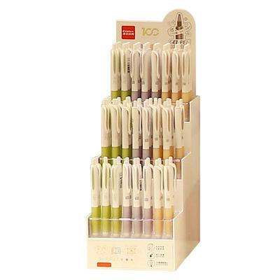 齐心按动软护手中性笔展架装0.5mm学生大容量MFGP127-T