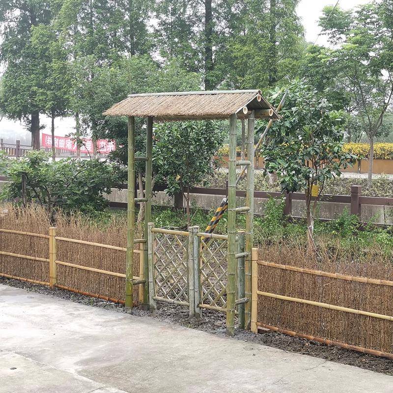 竹篱笆门竹门楼竹门头户外庭院竹楼景区农场院子大门竹篱笆栅栏