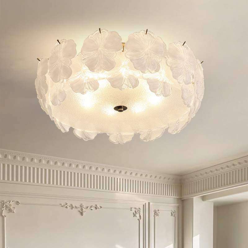 法式轻奢卧室灯具中古风花瓣玻璃主卧灯大气高级感浪漫房间吸顶灯,3C数码配件,USB灯,淘宝优惠券,粉丝福利购,淘宝优惠卷