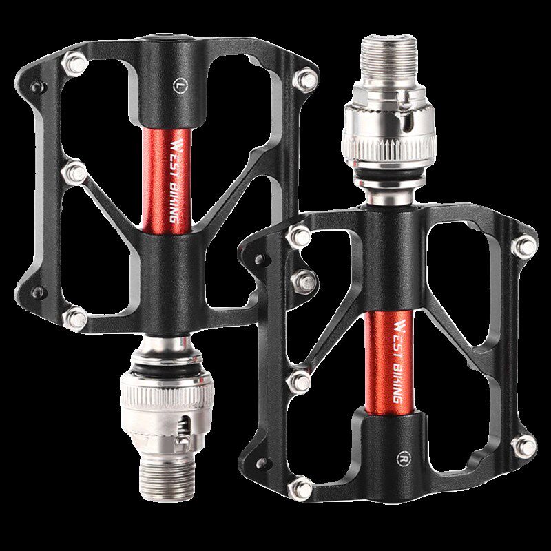 西骑者山地车h快拆脚踏铝合金三培林自行车脚踏板防滑脚蹬单车装