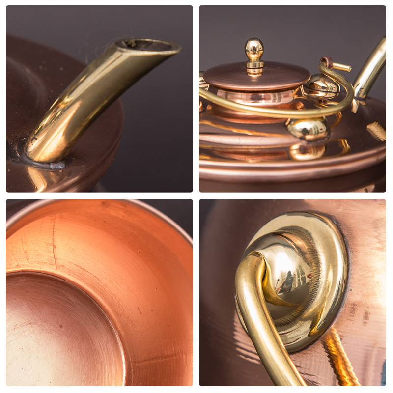 铜制温酒壶中国风仿古中式家用手工紫H铜冬天烫酒加厚1斤热酒器
