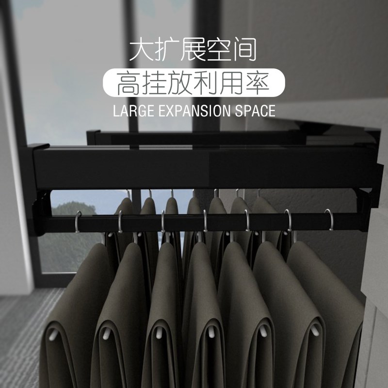 第五代卫士型拉拉宜居阻尼反弹衣柜顶装收M纳衣裤伸缩裤架挂衣杆