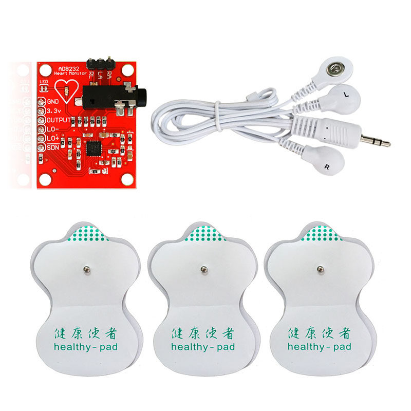 现货AD8232 心电图监测 心电生理测量脉搏心脏心电图监测感测器模