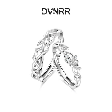 DVNRR玫瑰蜜语 原创设计送男女友礼物s925银对戒