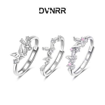 DVNRR蝶影绵绵 青春不毕业三人闺蜜戒指甜美精致 送礼毕业季礼物