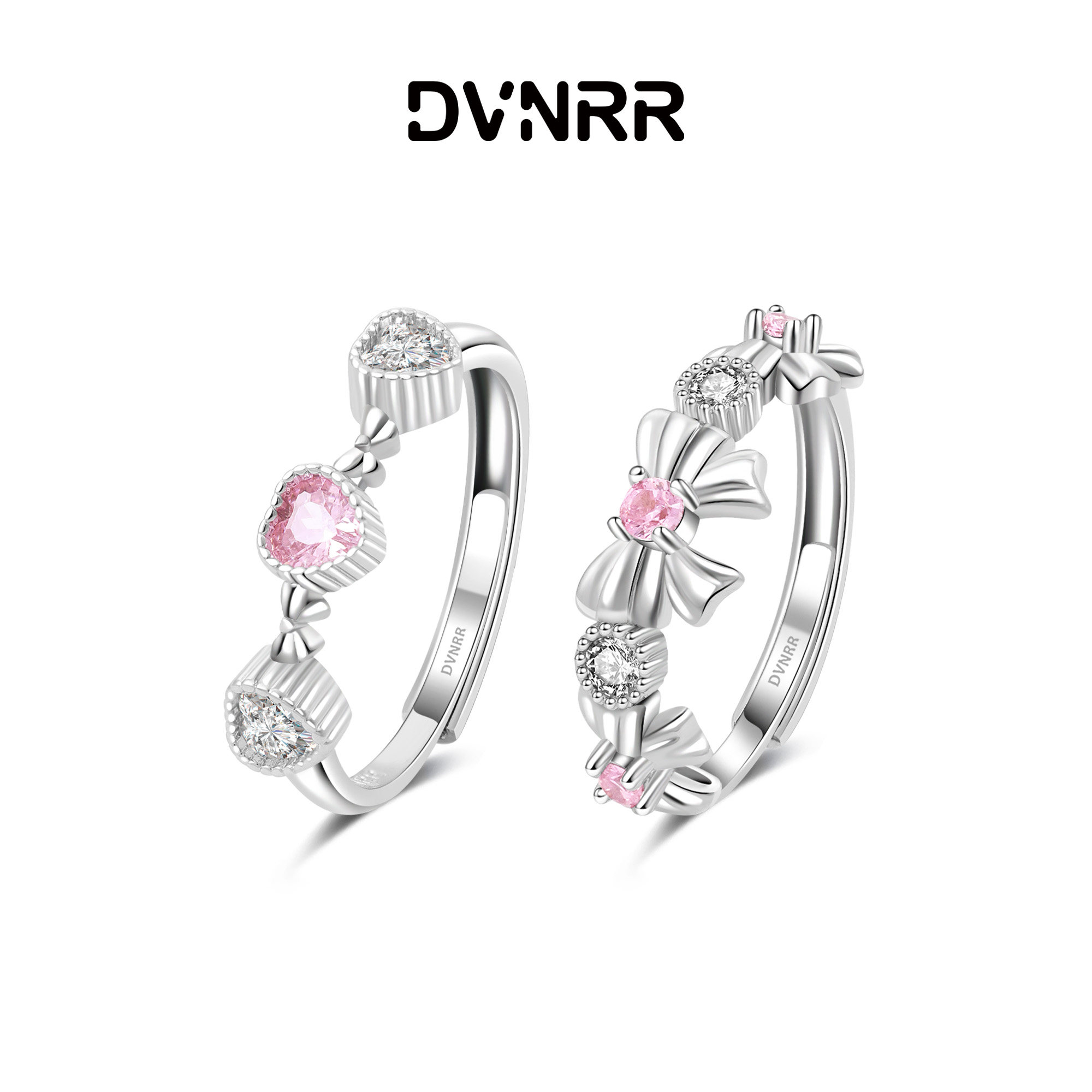 DVNRR桃心蝴蝶结闺蜜戒指图片