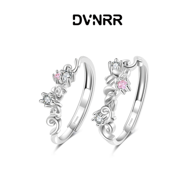 DVNRR温柔玫瑰 原创设计玫瑰花元素闺蜜对戒精致优雅简约