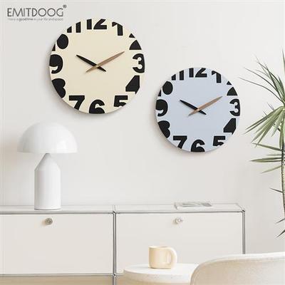 EMITDOOG免打孔2025新款网红挂钟客厅现代简约餐厅大气高档时钟表