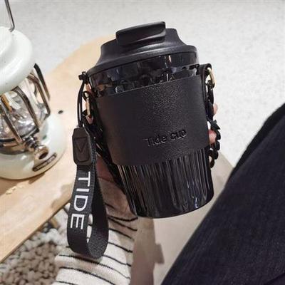 咖啡杯外出携带随行杯玻璃杯女高颜值外带便携水杯外出携带杯子