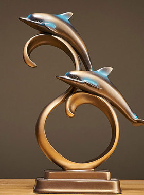 速发厅奢酒柜海豚摆件家居性品客轻简约创意个饰红酒架装饰品