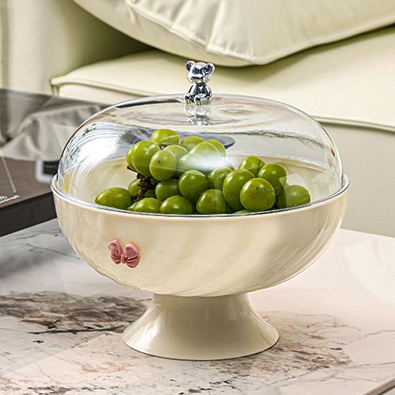 速发轻奢水果盘客厅家2果0用5新款高颜值沥水干果盘高档零食盘茶