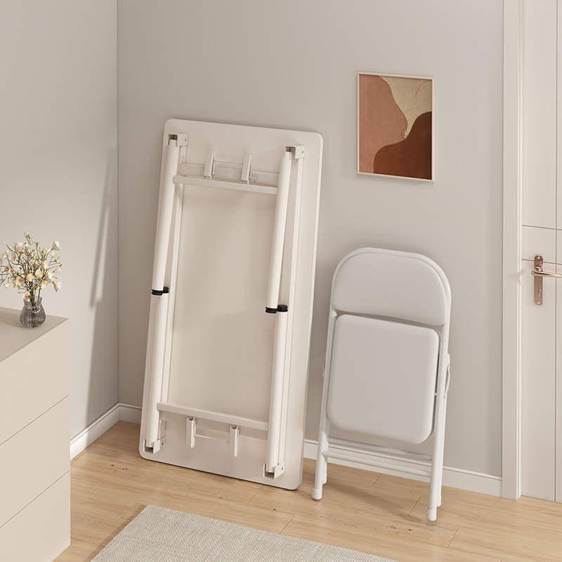 速发折桌餐桌房家用公户型简易小寓电脑叠长方形桌椅组合吃饭桌子