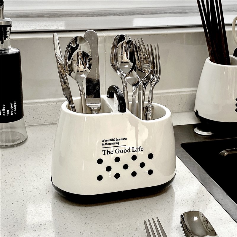 速发筷子筒沥水架台面多家房功用收纳盒厨能置物架刀叉勺子餐饮具