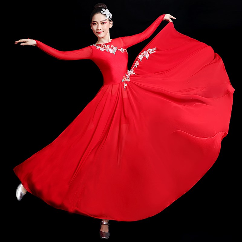速发古典舞演出服飘逸2025新款现代舞720大摆裙开场舞扇子舞服蹈