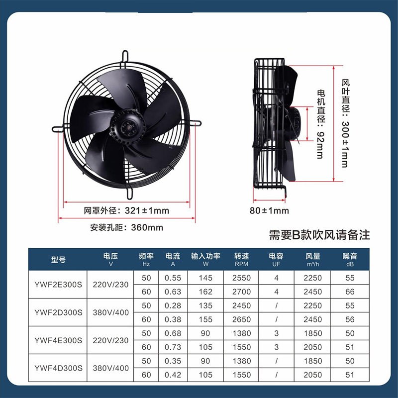 速发外转子轴流散热鼓风机YWF500风机冷库冷却器冷干机网罩制冷风