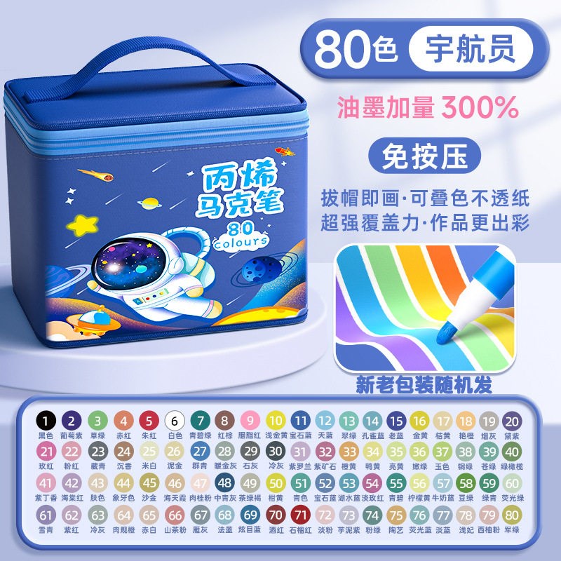 速发丙烯马克笔儿童水彩笔笔芯小学生美术画画专用不透色可叠色幼
