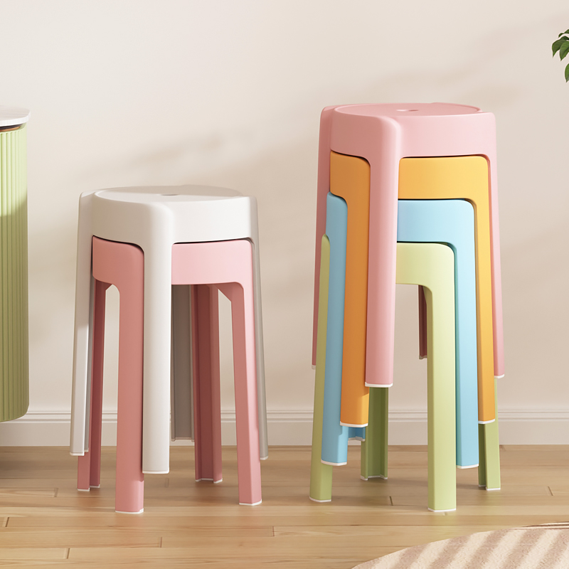 速发塑料凳子可叠放加厚风车凳吃用旋风高圆板凳餐桌备用简易家饭