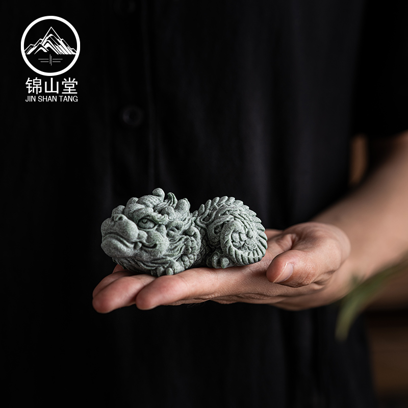 速发锦招堂景宫国潮文创青砂石山财貔貅精品鱼缸造故茶宠可养小摆