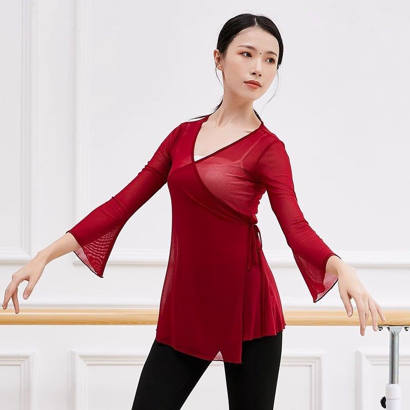速发开 衫系带古典舞蹈练功服袖艺考专业表演服罩衫舞蹈纱衣