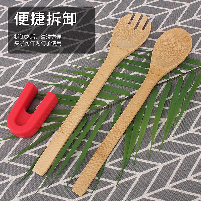 速发包邮摆摊夹自面夹包家用厨房烧烤竹夹子助餐夹油炸硅胶食物夹