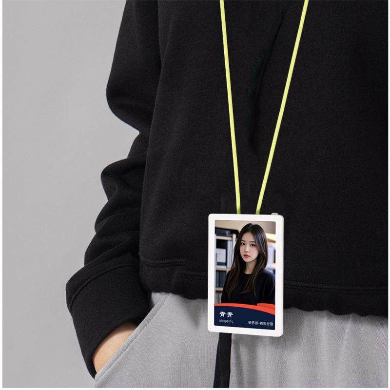 速发一体伸缩硅胶挂绳工牌卡套横竖易拉扣圆形卡套风胸卡员工