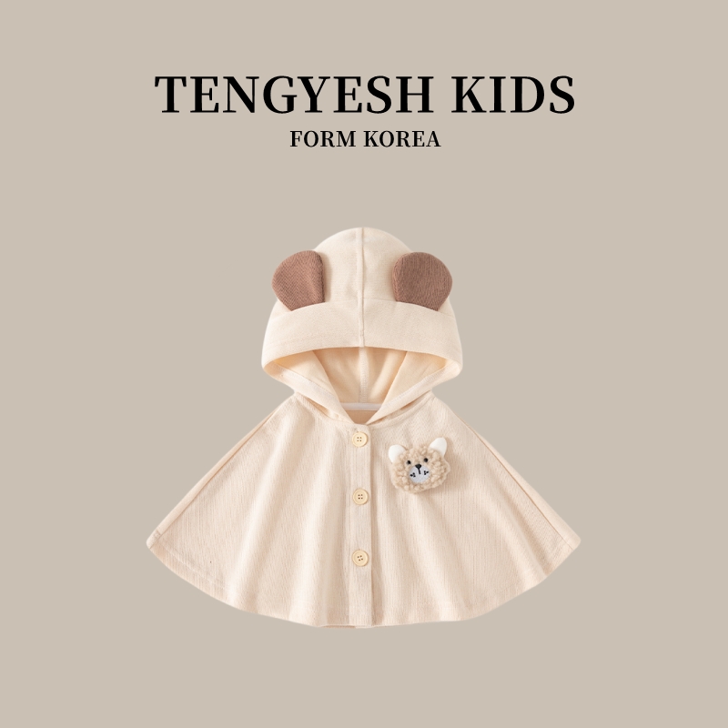 韩国TENGYESH婴儿披风斗篷秋冬外出男女宝宝披风可爱儿童防风披肩