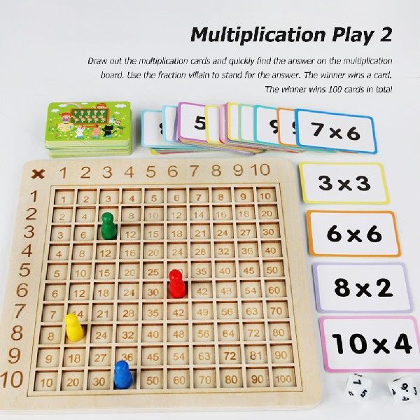 Wooden Board Game Interactive Thinking Montessori 9X9 Math