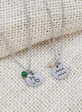 Trendy Star Zodiac Sign 12 Constellation Pendant Necklaces F