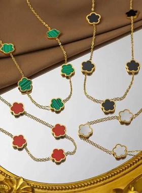 Clover High Quality Non Fading Jewelry Set Plant Five Leaf P