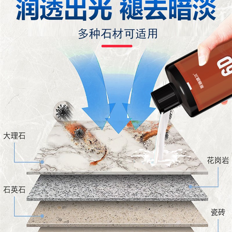 6D镜面釉石材抛光膏大理石石英石瓷砖封釉膏环保玻璃质感防滑耐磨