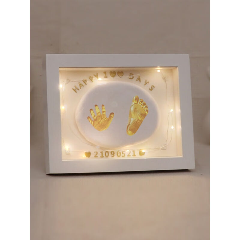 宝宝手足印泥相框满月印泥满月纪念品手足印手足脚印泥婴儿百天(