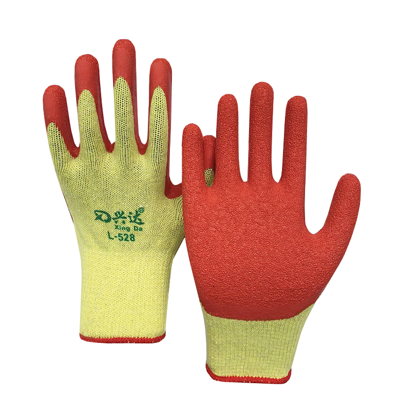 手套劳保浸胶耐磨工作防滑加厚棉线皱纹挂胶劳动工地防护带胶胶皮