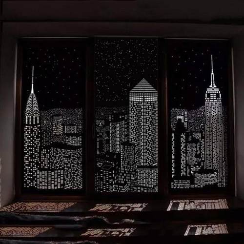 7.0 X 3.5 Inch Blackout Curtains London City Night View