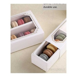 10pcs Paper Macaron Box Cake Box With Window Paper Packing B