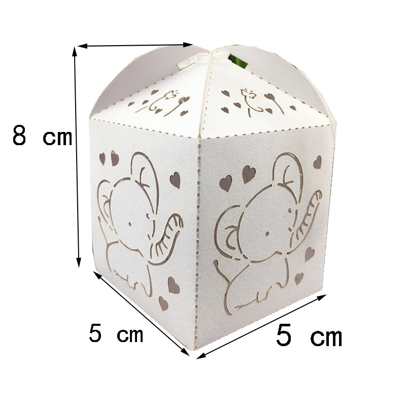 10pcs Laser Cut Elephant Hollow Carriage Favors Box Gifts Ca