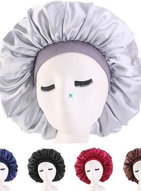 New Fshion Women Satin Night Sleep Cap Hair Bonnet Hat Silk