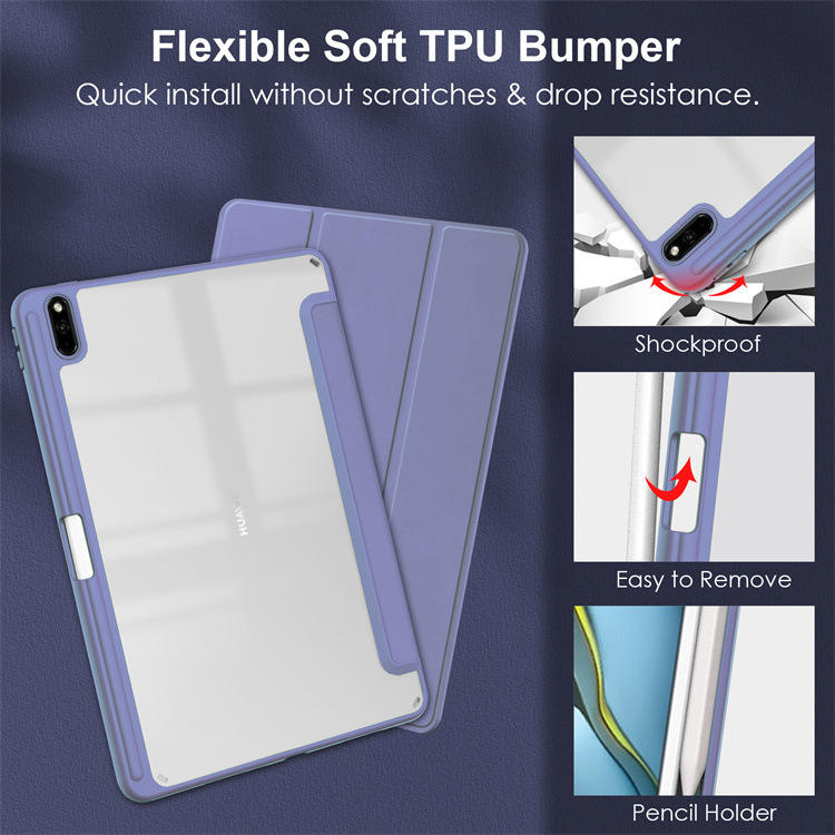 适用matepadpro保护壳11皮套带10.8/10.4--V6三折亚克力