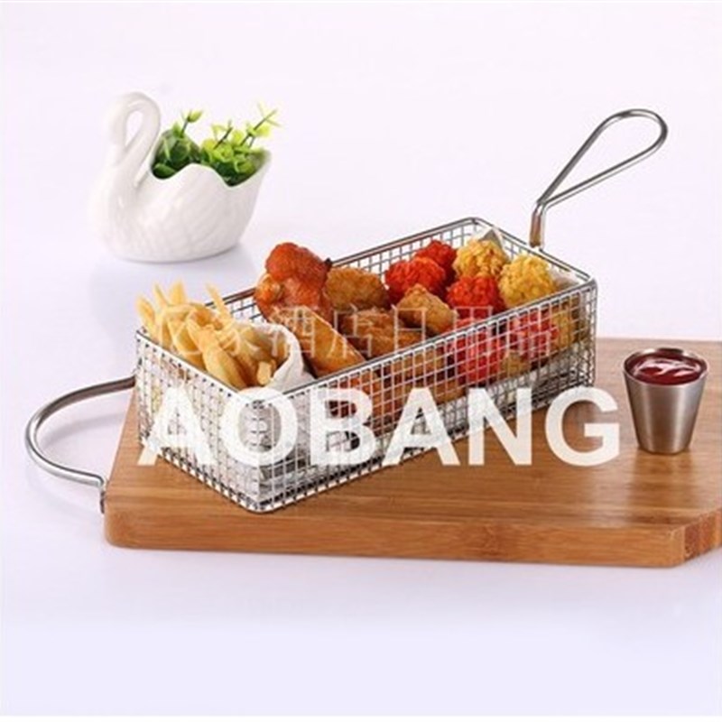 小吃点心筐框304不锈钢油炸篮炸网漏勺滤网筛薯条篮炸鸡翅篮