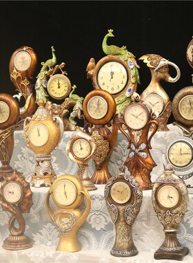 欧式座钟台钟客厅复古钟表摆件台式创意桌面时钟卧室玄关装饰摆设