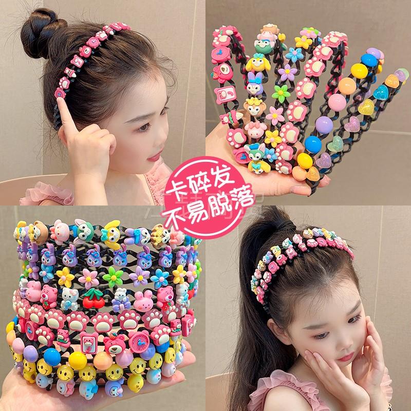 发箍儿童不伤发夏发饰不勒头碎发神器编发发箍浏海碎发夹头饰syxl