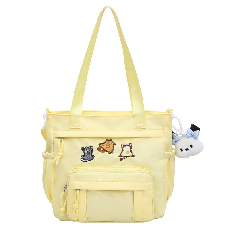 帆布包女单肩包日系简约大容量手提袋拎书袋上课包学生百搭补习袋