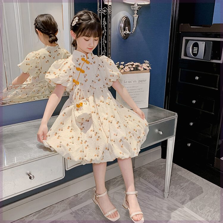 女童汉服洋装夏装2023新款中大童装洋派公主裙夏季儿童旗袍裙子