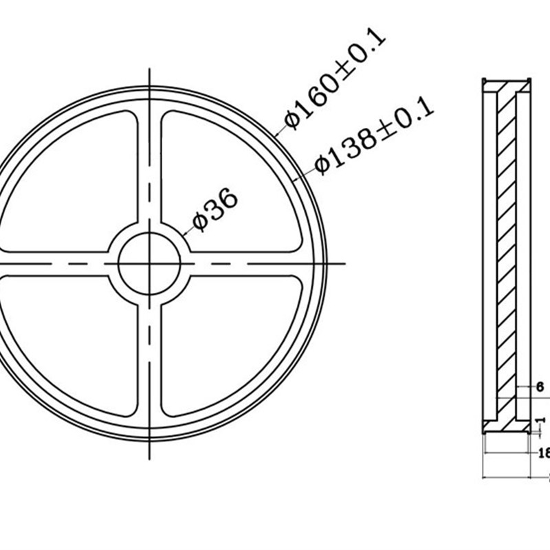 编码器计米轮 同步轮 测长橡胶轮周长500mm孔6 孔8 孔10 孔12 15
