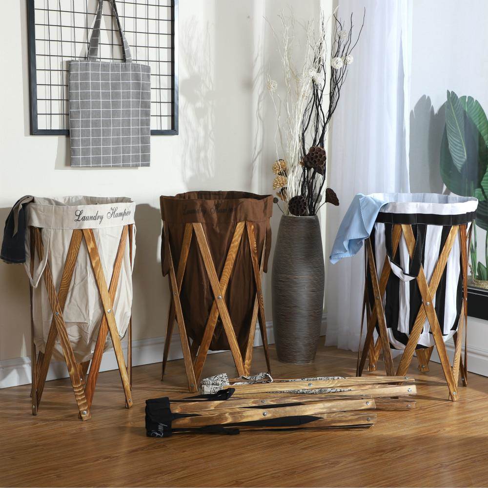 新款木制摺叠装放脏衣服的收纳筐架洗衣娄篮子脏衣篮收纳篮收纳筐