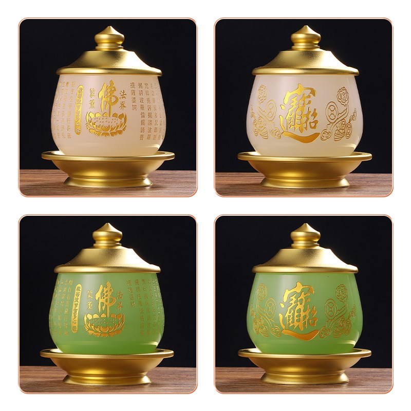 供佛杯供水杯佛具用品大全观音佛杯家用佛前圣水杯佛字心经贡杯