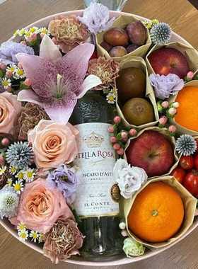 Fruit Flower box round gift package with windowtype holes