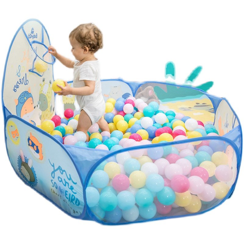 babygo可折叠宝宝海洋球池儿童帐篷游戏池婴儿童彩色球小投手球池