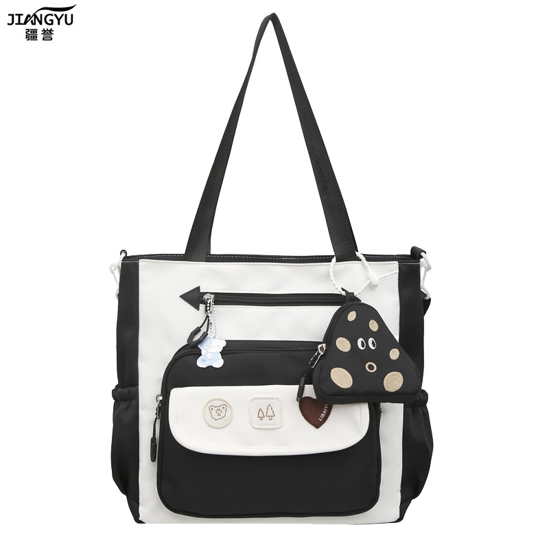 单肩包女高颜值中学生小学生小清新补课包手提袋大容量休闲斜挎包